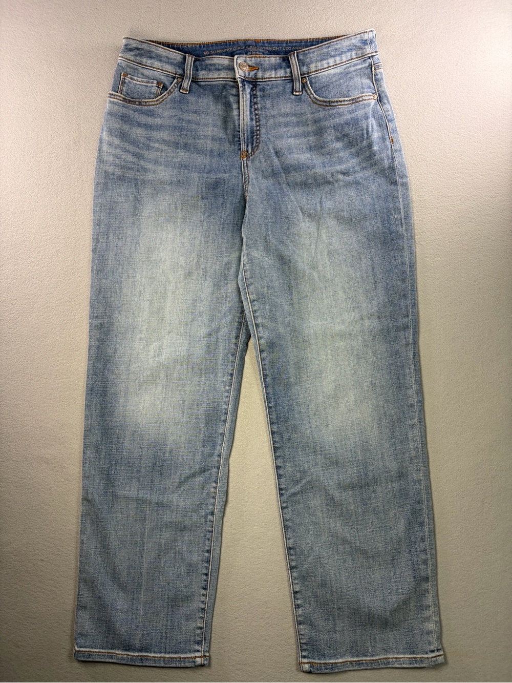 Chico's Girlfriend Pale Blue Straight Leg Ankle Jeans Size 10R